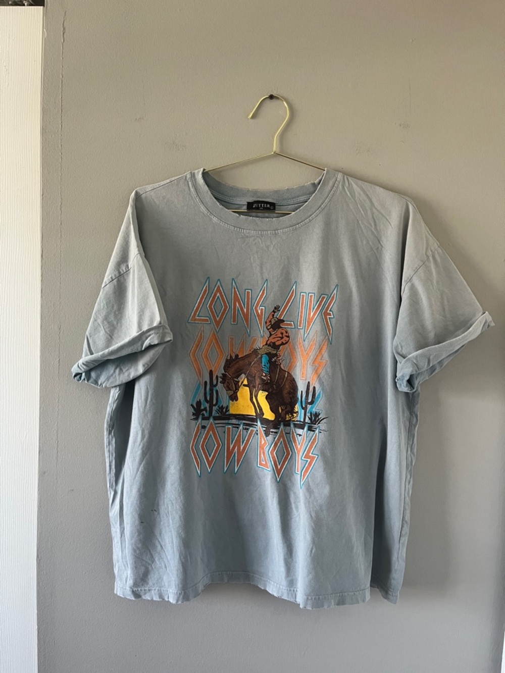 Long Live Cowboys Graphic Tee - Light Blue